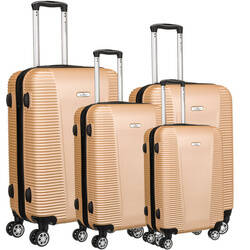 Zestaw czterech twardych walizek podróżnych złotych - Peterson 236-SET4