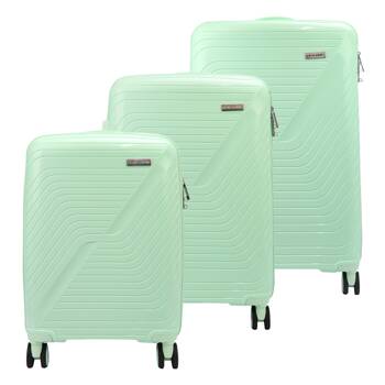 Zestaw walizek 3x miętowa walizka mała, średnia, duża - Pierre Cardin LEE01 PP12 106 x3 Z